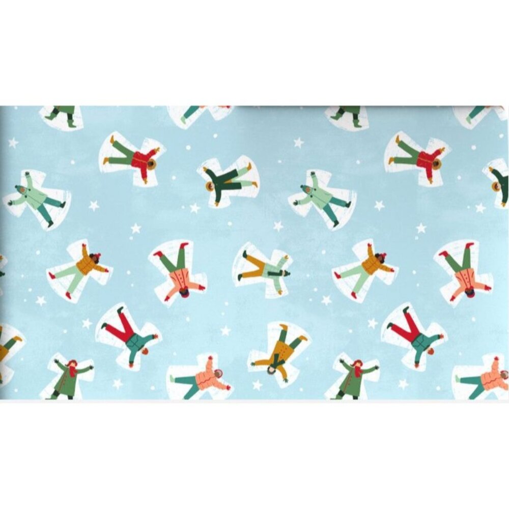 Hallmark Wrapping Paper Christmas Snow Angels Lt Blue 22.5 sq ft Roll Holiday